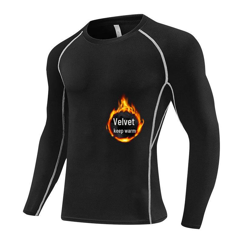 Men's Thermal Long Sleeve Elastic Training Tights for Autumn/Winter - Running, Basketball, Outdoor Fitness.