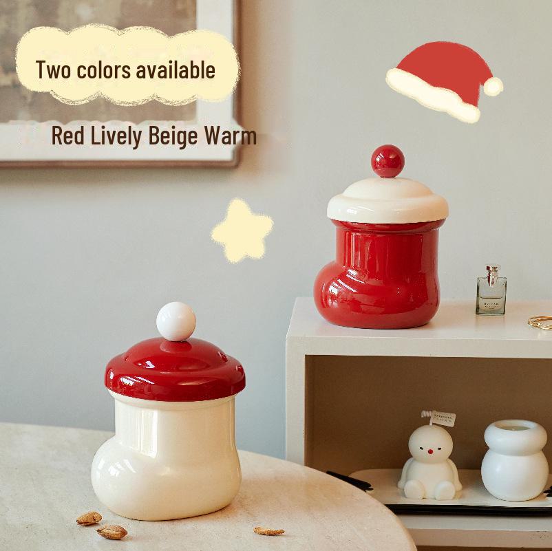 Cute Christmas Wall-Mounted Trash Can with Lid - Large Desktop Storage Bucket