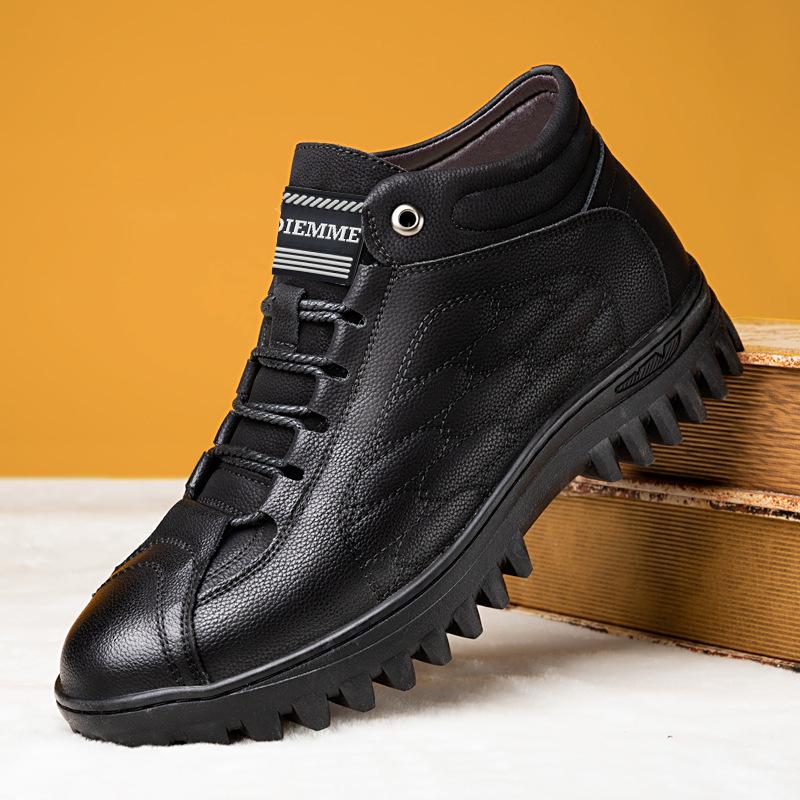 

Single cotton men s shoes of the same style 2025 new winter velvet thickened warm leather shoes British style soft-soled casual snow boots 39