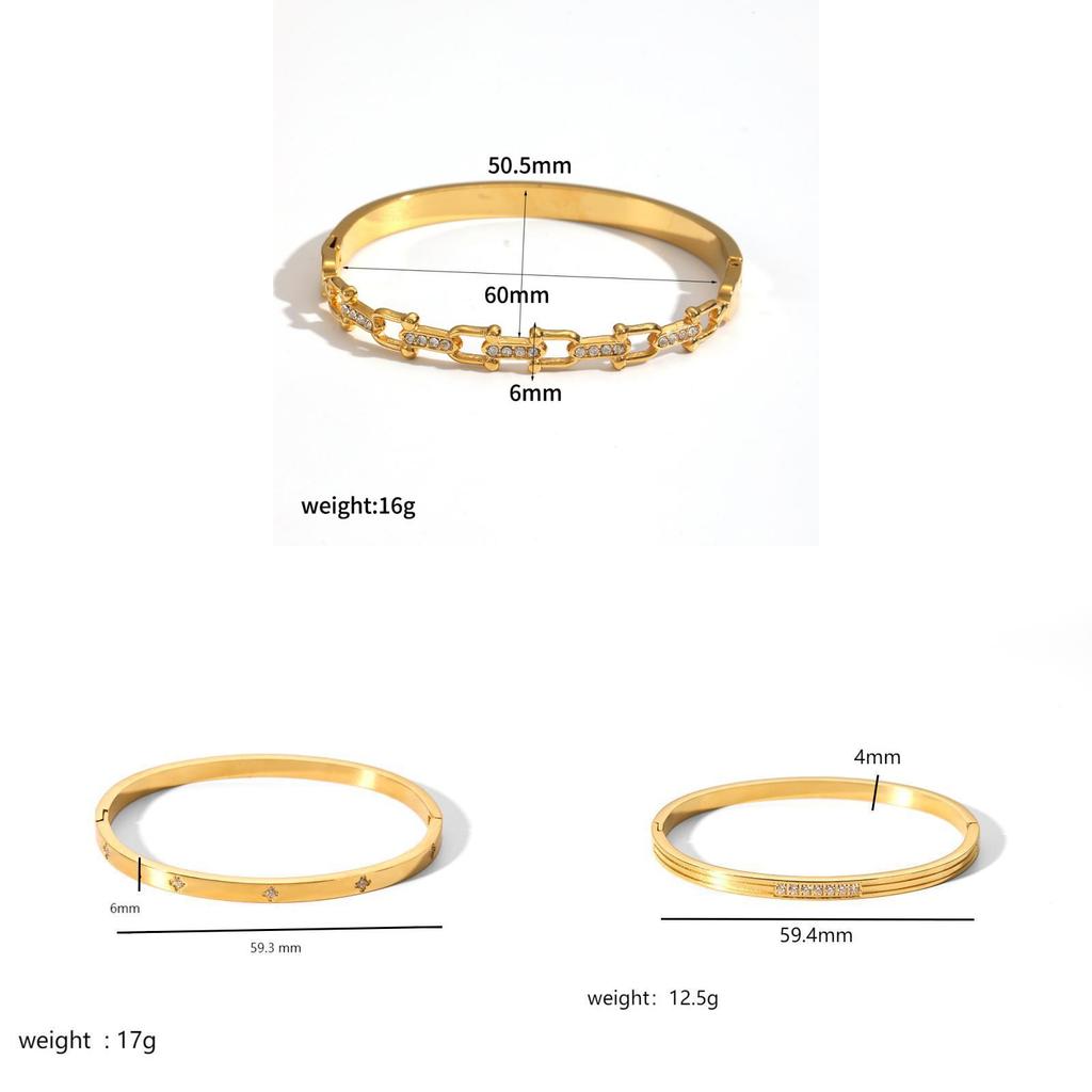 Geometric Star Stainless Steel Bracelet With 18k Gold Plating For Fashionable Women