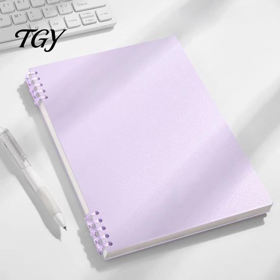 Minimalist Diary for Students A5 Spiral Notebook, Lined /Horizontal Grid/Blank Inner Page, Notebook Writing Morandi Solid Color Cover Sketchbook