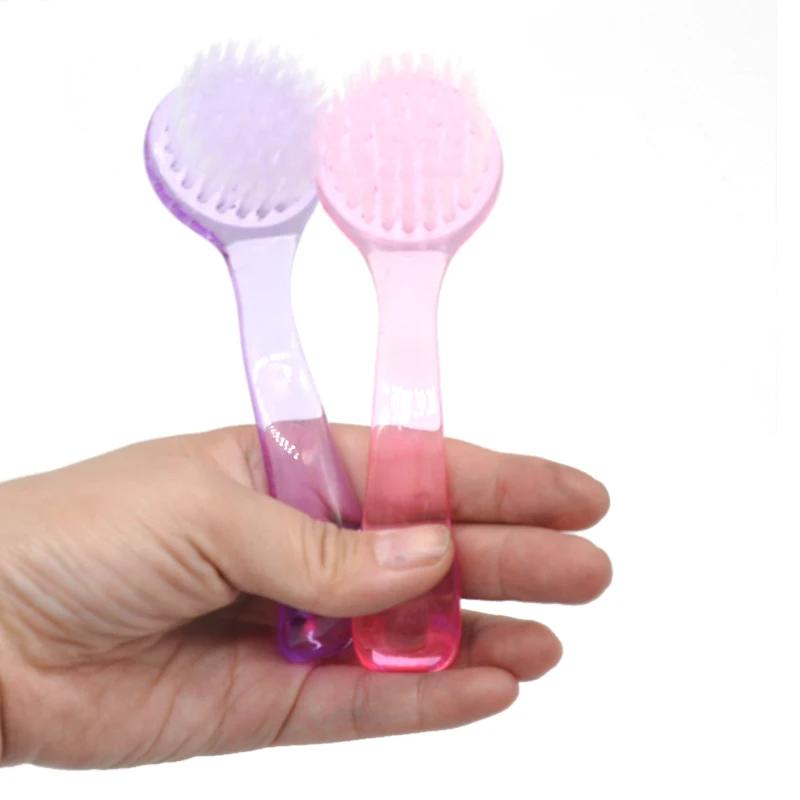 4pcs Pack Nail Brushes Round Head Long Handle Manicure Stations Salon Supply Soft Bristles Durable ABS Handle Colorful Tools