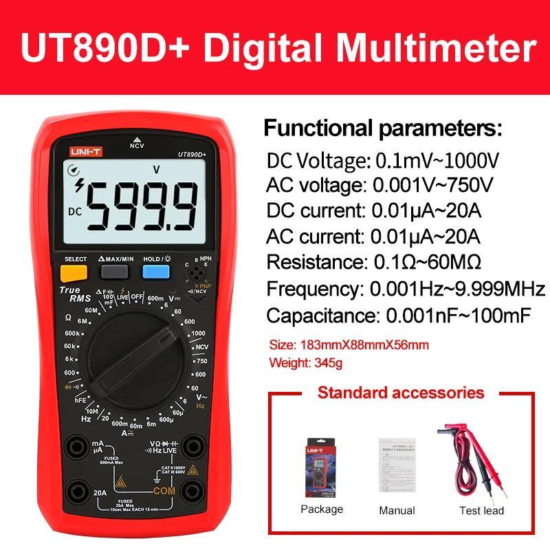 UNI-T UT61E PLUS UT61D+ UT89XD UT890D+ UT89X UT161E Professional Digital Multimeters 1000V Voltmeter True RMS Capacitor Tester