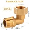 Pair Of Brass 90 Degree Elbow Connectors 1/2 Inch Elbow Joint Bathroom Pipe Adapter 2pcs for Cooling & Solar Systems