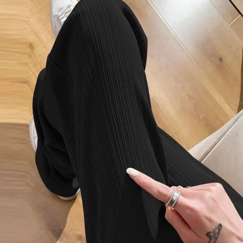 Women s High-Waisted Wide-Leg Chiffon Pants - Spring/Summer Loose Fit, Floor-Length, Stylish & Slimming. S (70-90 lbs)