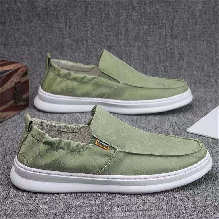2025 New Summer Breathable Men's Shoes Lace-free Lazy Cloth Shoes Pedal Board Shoes Casual Trendy Shoes 2025 Trendy Brand