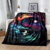 1pc Moon and Stars Printing Lightweight Flannel Blanket, Comfortable and Warm Blanket, for Camping Sofa Bed and Couch Office, Suitable for Gi