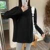 German Velvet Thickened Bottoming Shirt T-shirt for Women Autumn and Winter Half Turtleneck Loose Mid-length Sweatshirt Layered with Long-sleeved Top