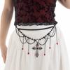 Adjustable Y2K Silver Waist Chain Acrylic Beads Crystal Tassel Waistband  Skirt Suit Decoration