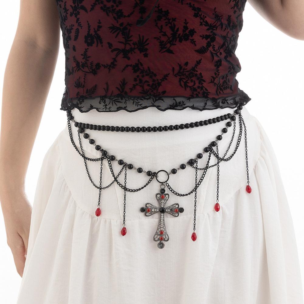 Adjustable Y2K Silver Waist Chain Acrylic Beads Crystal Tassel Waistband  Skirt Suit Decoration