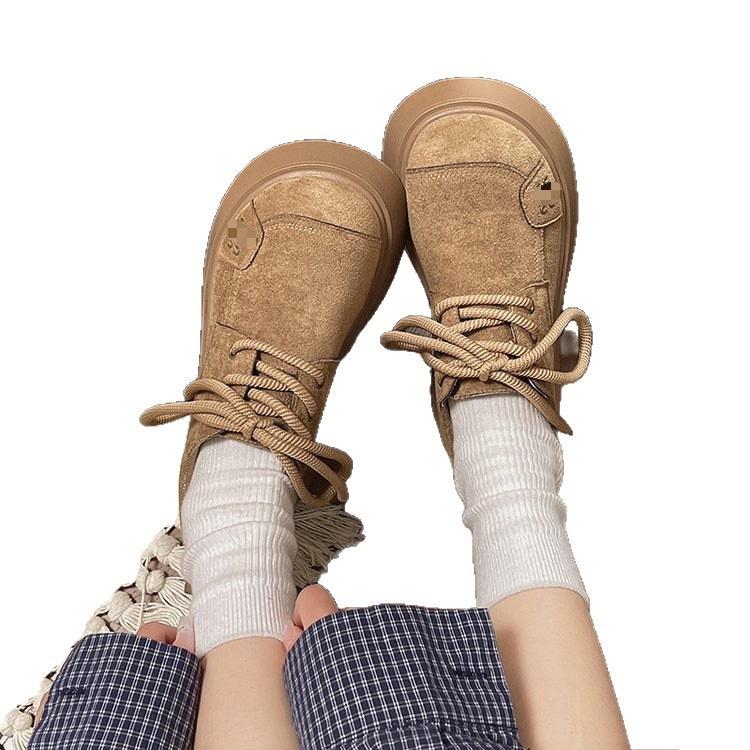 Casual Boken shoes spring new retro British style small platform single shoes