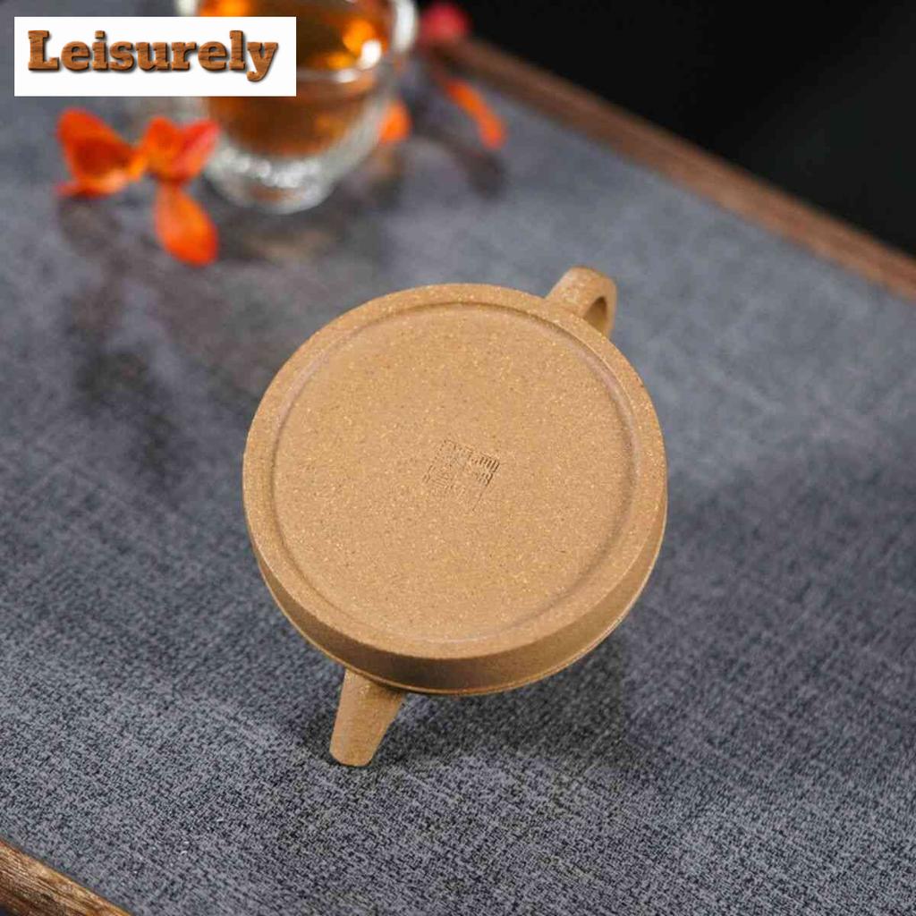 160ml Yixing Purple Clay Teapots Handmade Double Line Pot Raw Ore Section Mud Tea Maker Kettle With Strainer Zisha Tea Set Craft