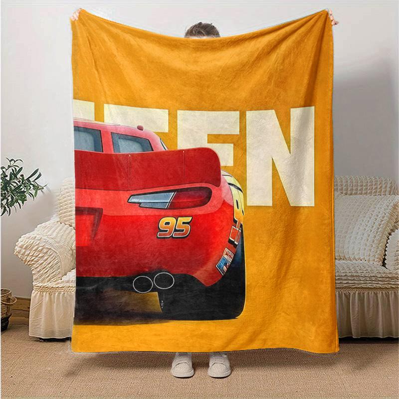 1pc Mcqueen Car Adventure Flannel Blanket Soft Warm Throw Blanket for Bedroom Living Room Bed Travel Camping Picnic Gift. M730030