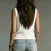 Damen Lässiger Ärmelloser Stricktop V-Ausschnitt Pullover Wickelstil Leichter Weicher Stoff Sommerweste