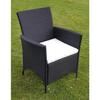 VidaXL Mobilier à dîner jardin 7 pcs avec coussins Résine tressée Noir