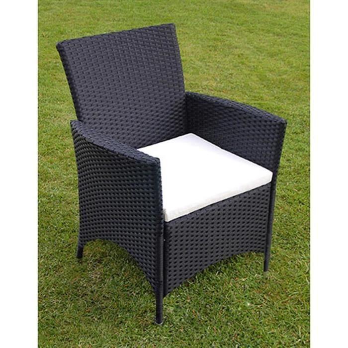 VidaXL Mobilier à dîner jardin 7 pcs avec coussins Résine tressée Noir