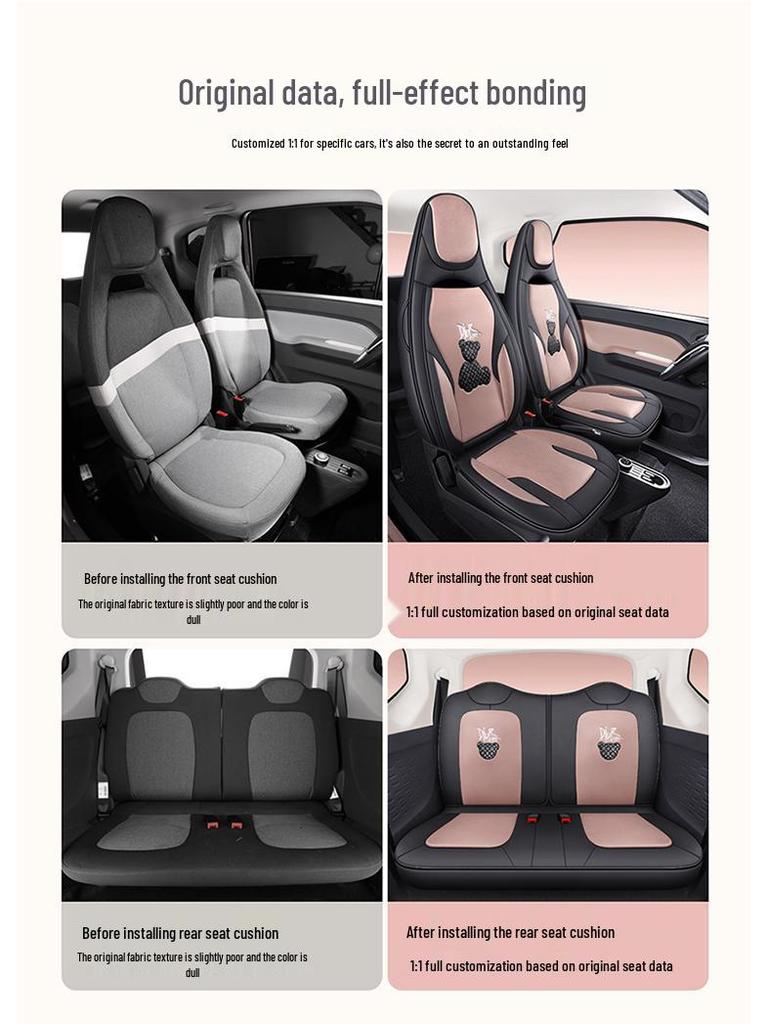 Anwendbares Wuling Hongguang MINIEV Technologie Bär Cartoon Autositzkissen für alle Jahreszeiten