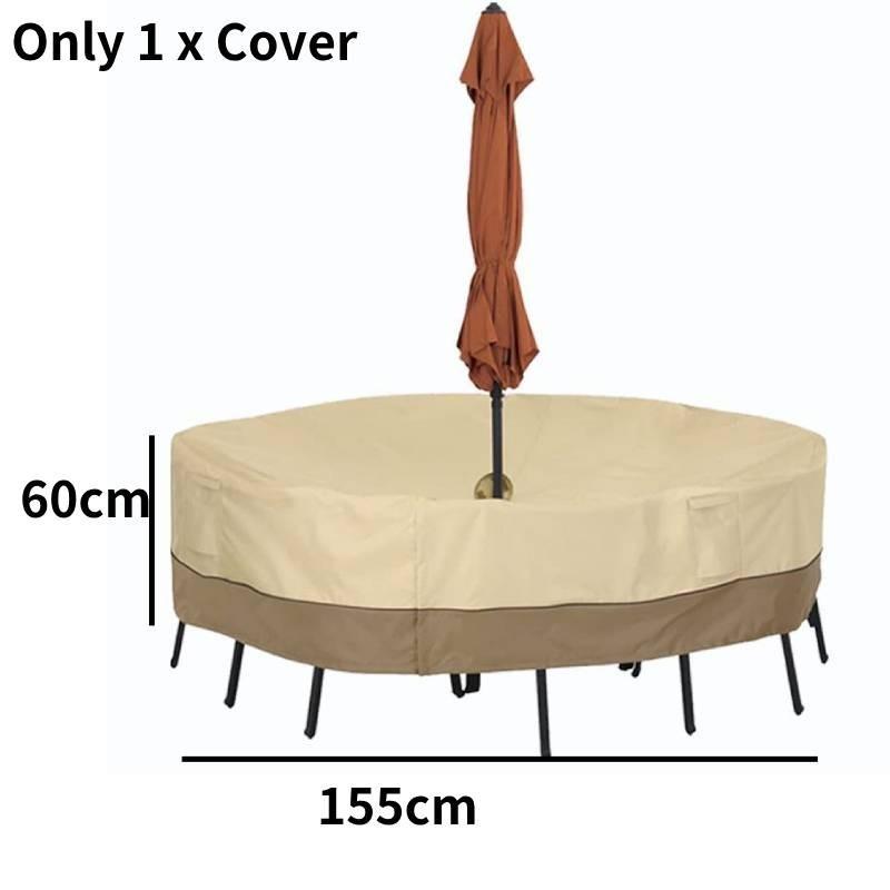 

Chair Table Set Cover Round Square With Umbrella Hole 190t Silver Coated Oxford Circle 155cm