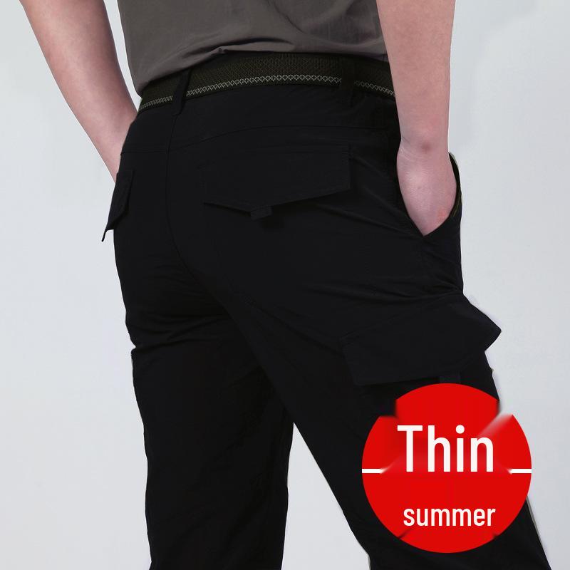 

Men s Quick-Dry Multi-Pocket Outdoor Work and Hiking Pants - Plus Size, Straight Leg, Wear-Resistant, Loose Fit M
