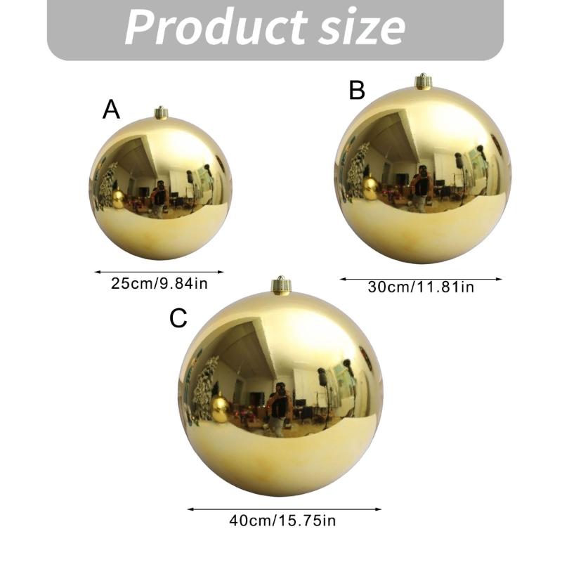 Large Gloss Golden Christmas Ball Ornament Shatterproof Plastic Decorative Baubles For Christmas Tree Wreath Home Decoration