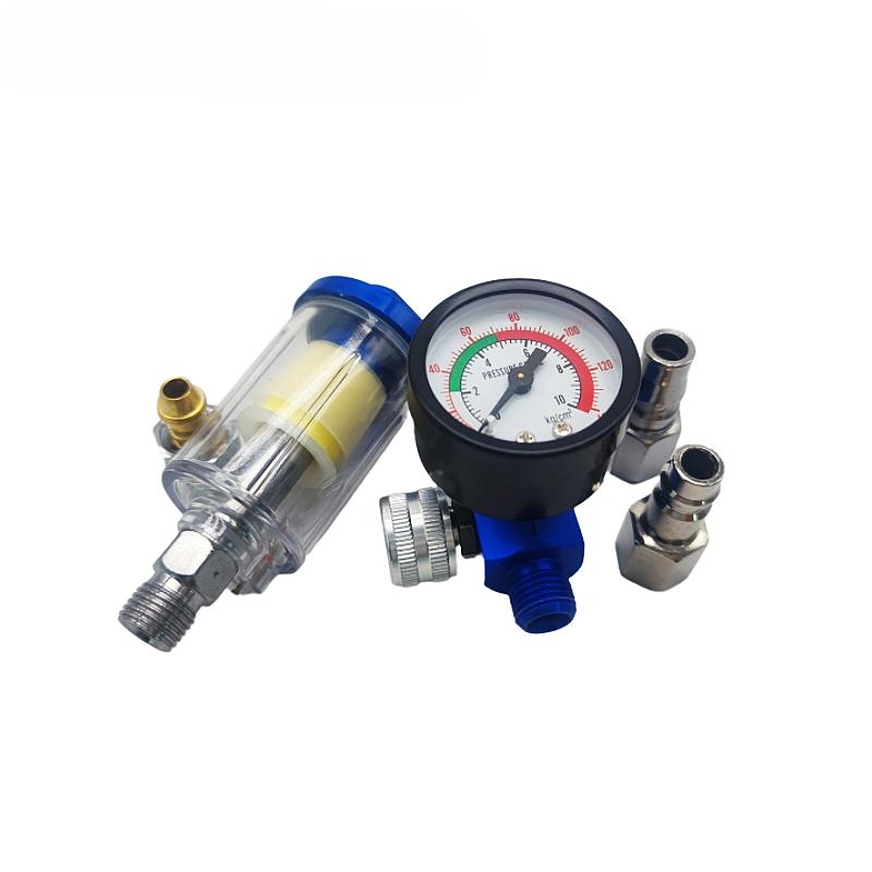 Air Regulator Pressure Gauge with JP/EU/US Adapter for Spray Gun Air Tool in-line Oil Water Separator Filter Separator Spray Gun