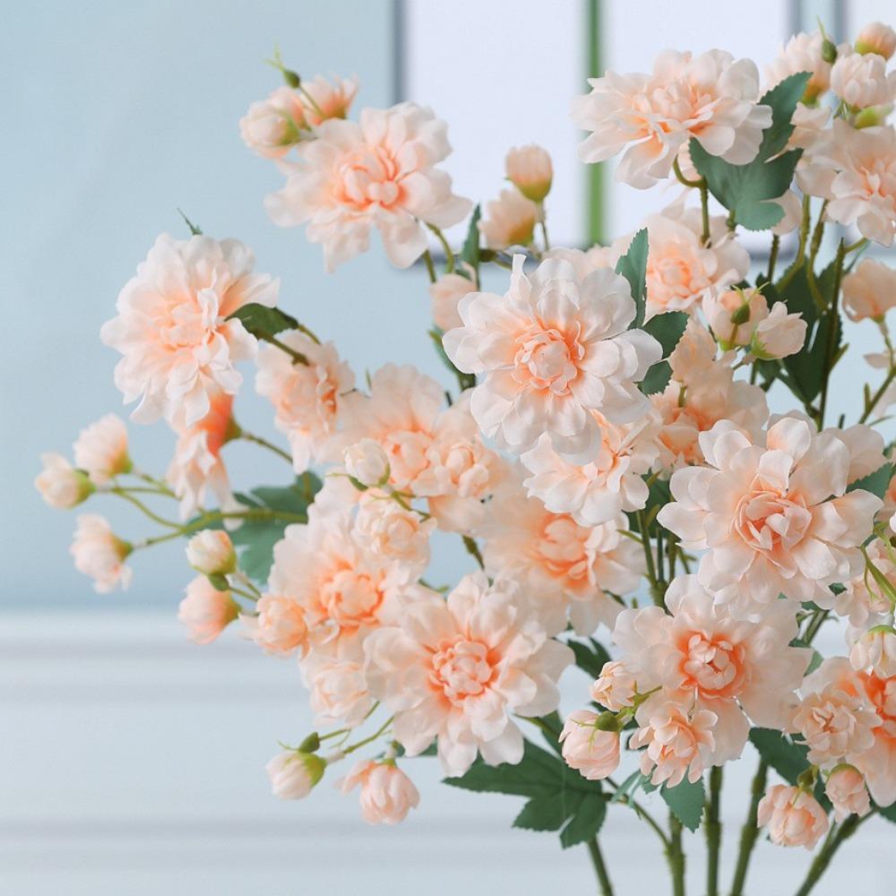 Plastic Silk Peony Flower Branch 5 Fork Fake Flower Artificial Peony Flower Shop Hotel Decoration
