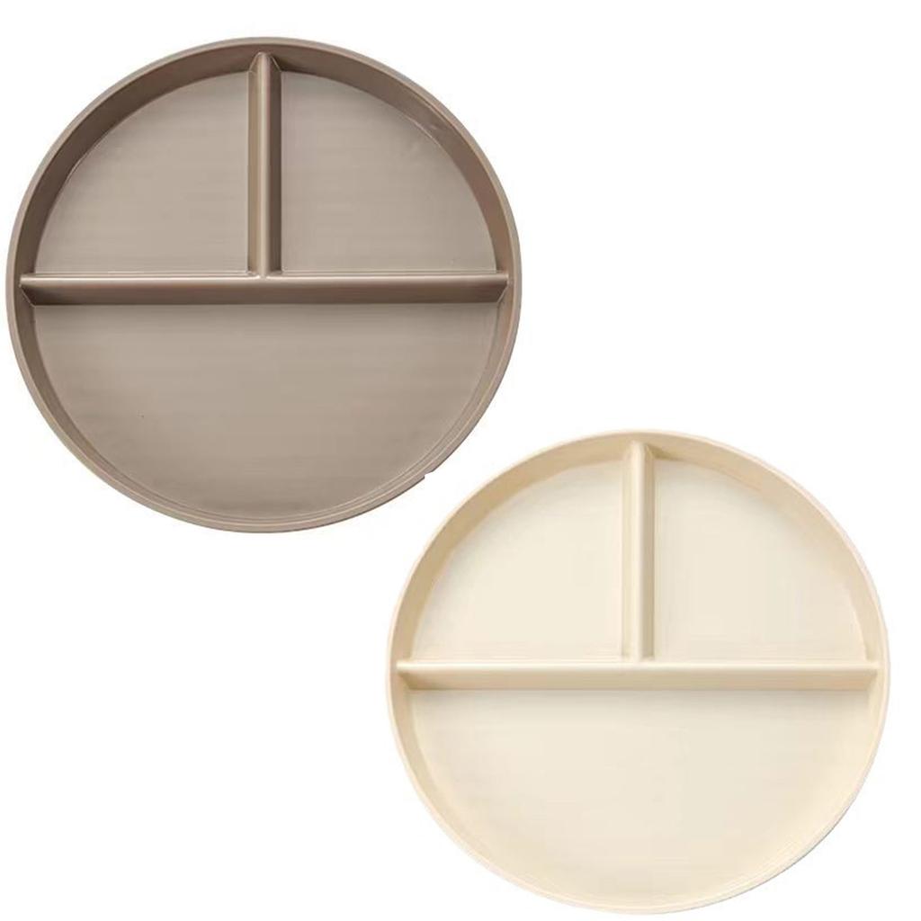 22cm Sectioned Dining Plate Kitchen Tablewares Plastic Texture Dinner Dishes Suitable for Microwave and Dishwasher Use