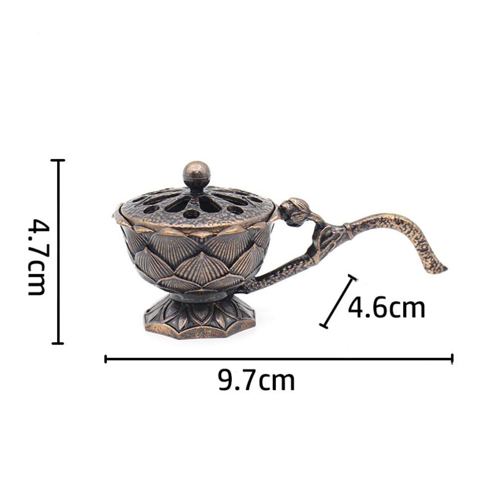 Metal Lotus Incense Burner Hollow Out Aromatherapy Stove Incense Holder  Home Interior Decoration