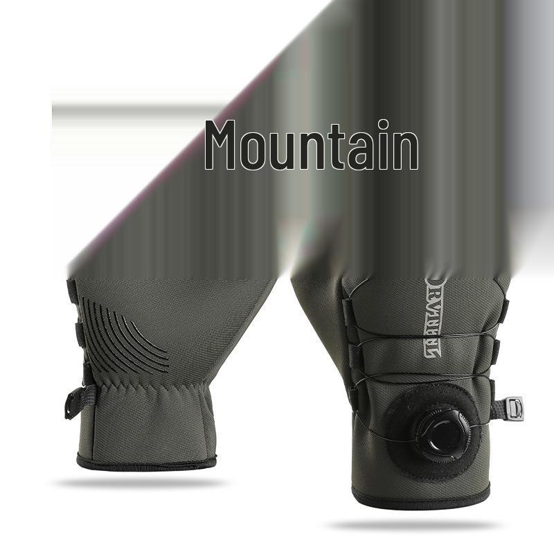 Men's Windproof Waterproof Thermal Cycling Gloves – Touchscreen, Non-Slip, Long Style, Thickened for Autumn and Winter.