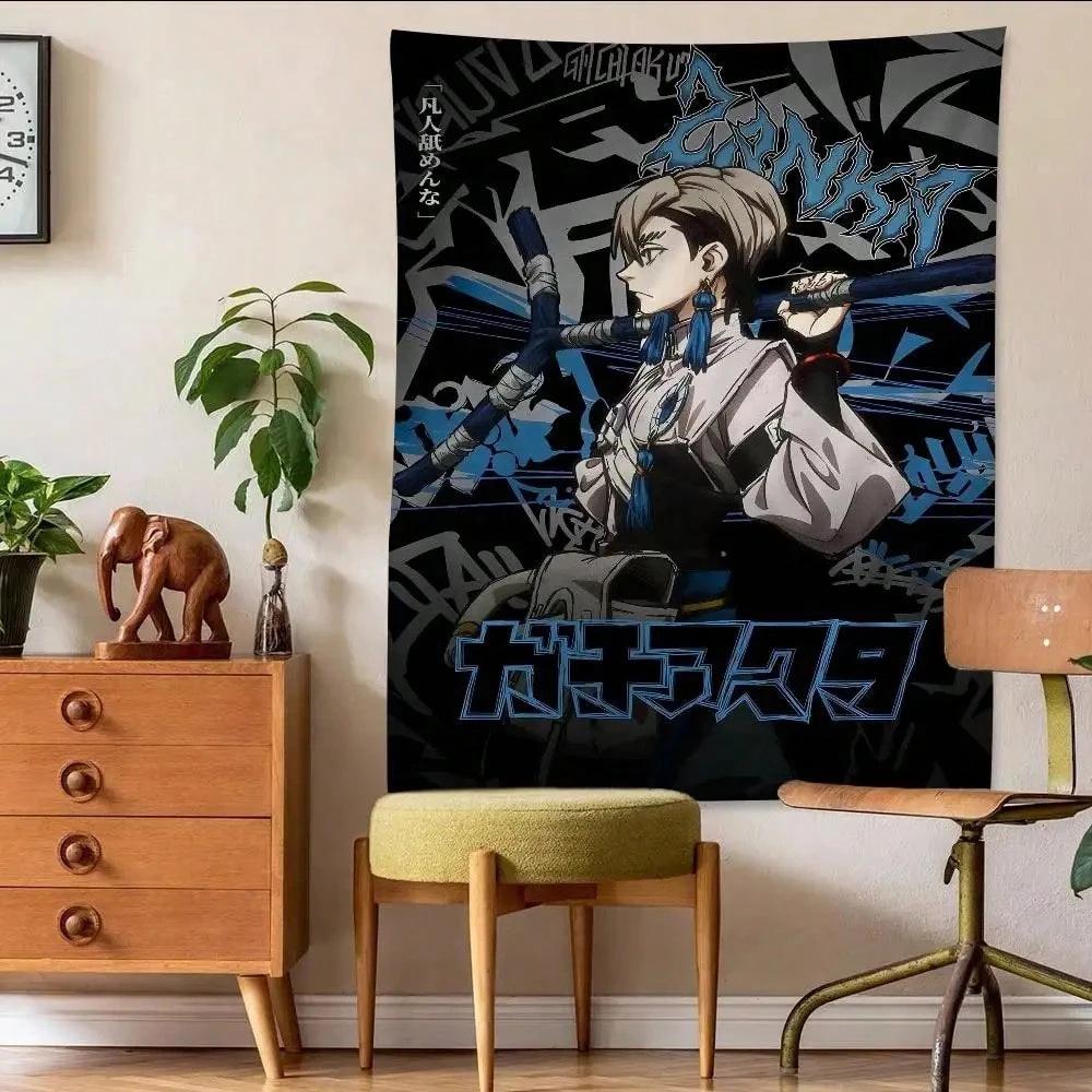 1 Pieza Tapiz Portada de Revista Gachiakuta Tela de Fondo para Colgar en la Pared Para Sala de Estar Dormitorio Decoración del Hogar Retro Anime