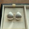 Retro French Full Water Drop Stud Earrings, Simple and Delicate Brushed Cold Wind Earrings