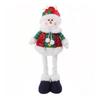 Christmas Plush Doll with Retractable Legs Handmade Standing Snowman Santa Claus Plush Toy Xmas Winter Holiday Party Decoration Ornament