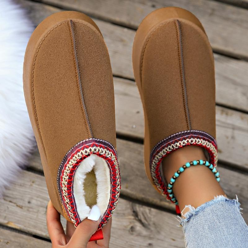 Fashion Women Slip on Ankle Snow Boots Winter New Warm Flats Boots Comfortable Platform Cotton Designer Shoes Women Zapatos De Mujer