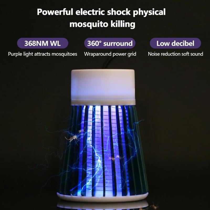 Mosquito Killer Lamp Electric Insect Zapper 2-in-1 USB Bug Trap with LED Light for Bedroom Outdoor Camping Wasps Gnats