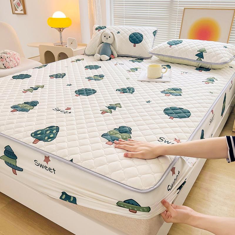 Class A Antibacterial Padded Mattress Three-piece Set, Thickened Washed Cotton Mattress Cover Mattress Plus Cotton Simmons Non-slip Protective Cover