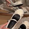 White Mary Jane shoes women's 2026 new spring versatile bow French shallow mouth single shoes college style small leather shoes