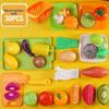 Cross-Border Kids' Fruit Cutting Toy Set: Simulation Veggie & Fruit Basket with Role-Playing Pizza Kitchenware for Boys & Girls