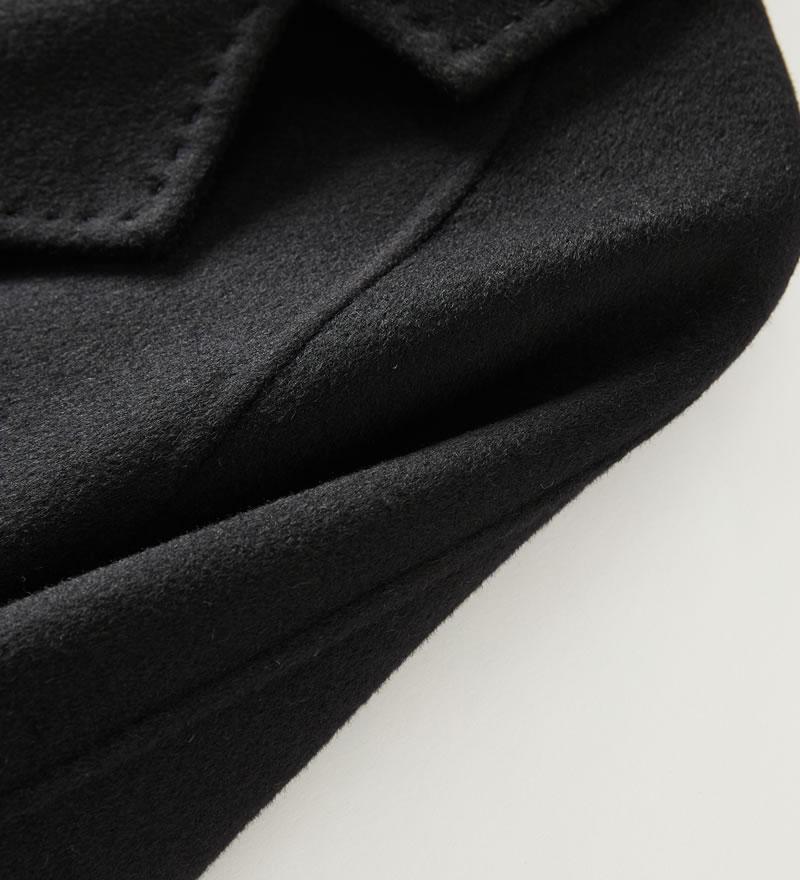 100% Wool Women Coat TIDENOVEL Autumn Wool Long Coat Handmade Pea Coat Winter Warm Cashmere Long Jacket