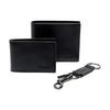 Coach 3 In 1 Wallet 11 Logo Embossed Smooth Calfskin Set Men Wallets Black CS433-BLK