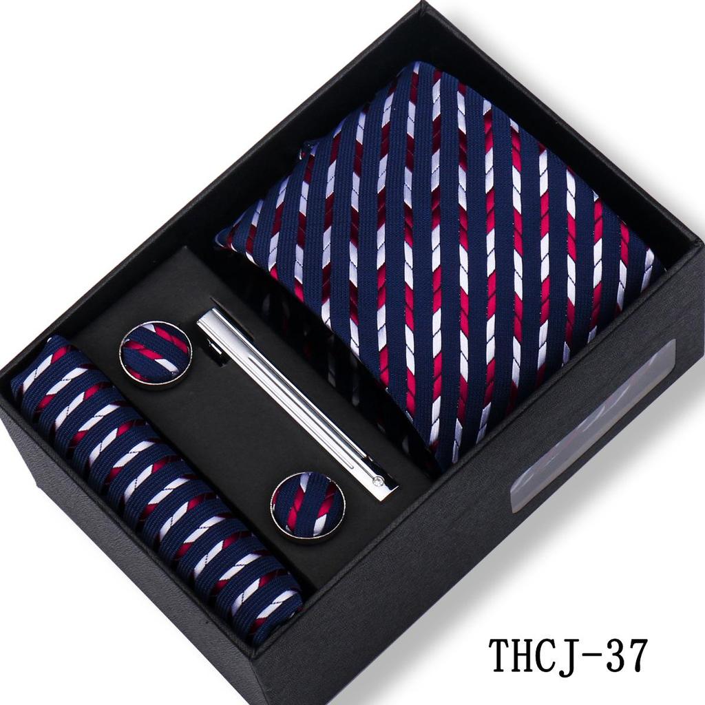 Men's 4-Piece Tie Gift Set for Business, Wedding, and Formal Wear.