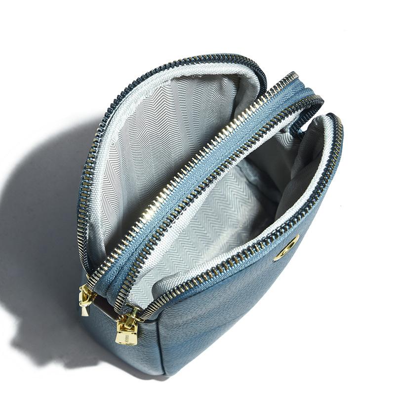 Mini Small Bag Fashionable Trendy Women's Hand Holding Vertical Soft Leather One Shoulder Crossbody Genuine Leather Women's Bag Mobile Phone Bag