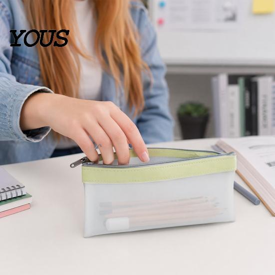 Durable Mesh Pen Holder Clear Pencil Case, Large Transparent Pouch for Girls, Waterproof Quick Access Bag Stationery High School Students, Cosmetics