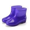 Rain shoes women's autumn and winter nonslip waterproof rain boots flatbottomed fashion water shoes warm velvet overshoes women's shoes