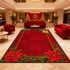 Gorgeous Poinsettia Red Area Rug Large Area Living Rooms El Lobbies Carpet Non-slip Home Luxurious Bedroom Decor Floor Mat