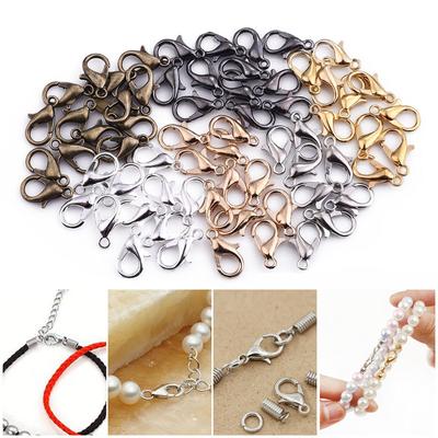 10-21 mm 10 st/lot Pläterade modesmycken fynd Legering Hummerlås Krokar för halsband & armband kedja DIY