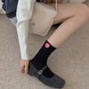 Female Spring and Autumn Sweet Wool Love Flanging Boneless Tube Pile Socks