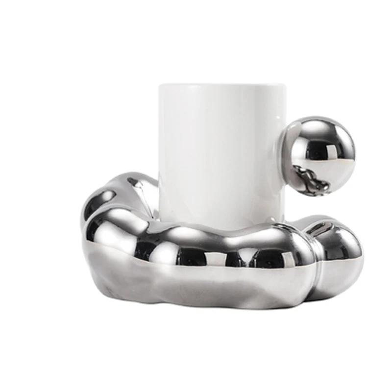 Home Ceramic Mug Creative Shape Breakfast Coffee Cup Couple Milk Cup 280ml Coffee Mug Living Room Decoration Dining Tableware