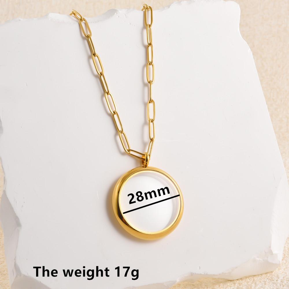 1Pc Stainless Steel Openable Glass Medaillon Coin Holder Collar Jewelry Round Reliquary Photo Floating Locket Pendant Necklaces