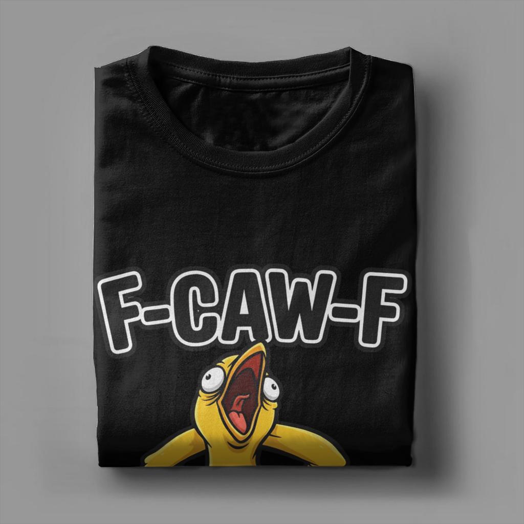 Funny F-Caw-F Chicken Meme Cotton T-Shirt For Men Summer Y2K Basic T-Shirts Comfortable Harajuku Tees Big Size Wholesale Clothes