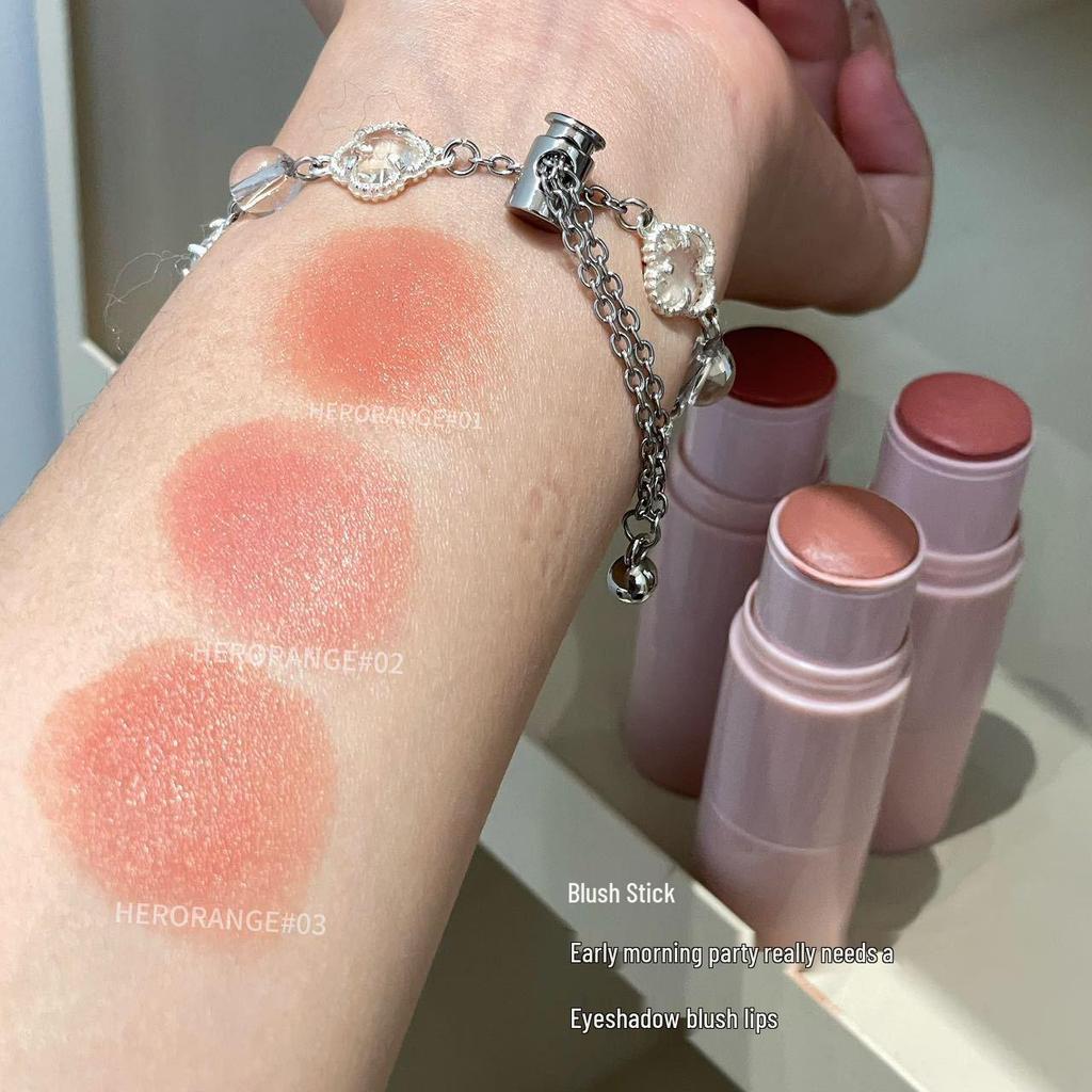 HERORANGE Dual-Ended Blush Stick: Natural Matte Finish, Long-Lasting, Youthful Glow Enhancer, Energetic Girly Cream Blush.